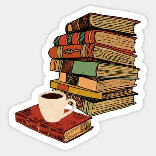 Books And Coffee Sticker